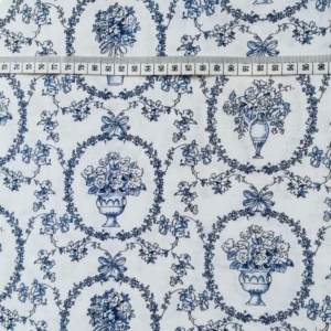 Virágos pamutvászon vintage mintájú 140cm