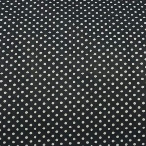 Pöttyös pamutvászon fekete alapon fehér 2 mm pötty mintájú 140cm