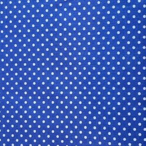 Pöttyös pamutvászon király kék alapon fehér 2 mm pötty mintájú 140cm