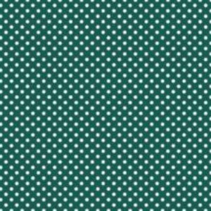 Pöttyös pamutvászon sötét zöld alapon fehér 2 mm pötty mintájú 140cm