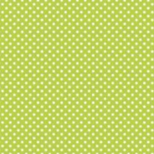 Pöttyös pamutvászon kiwi zöld alapon fehér 2 mm pötty mintájú 140cm