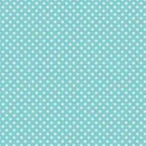 Pöttyös pamutvászon türkíz kék alapon fehér 2 mm pötty mintájú 140cm