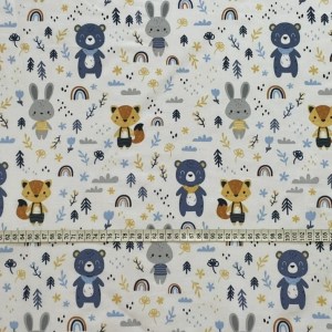 Gyerekmintás pamutvászon maci mintájú 160cm