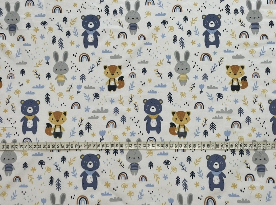 Gyerekmintás pamutvászon maci mintájú 160cm