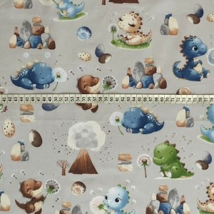 Gyerekmintás pamutvászon dinó mintájú 160cm