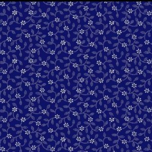 Virágos pamutvászon kék 140cm