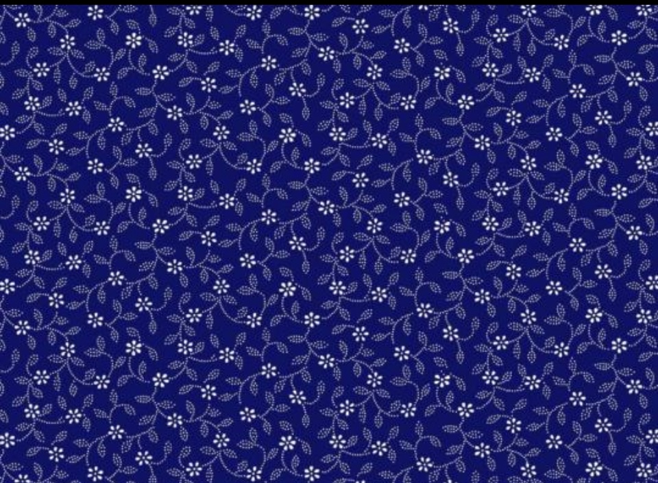 Virágos pamutvászon kék 140cm