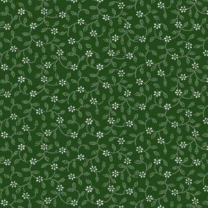 Virágos pamutvászon zöld 140cm