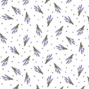 Virágos pamutvászon levendula mintájú 140cm