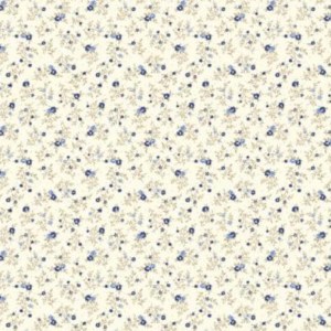 Virágos pamutvászon kék 140cm