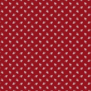 Virágos pamutvászon piros 140cm