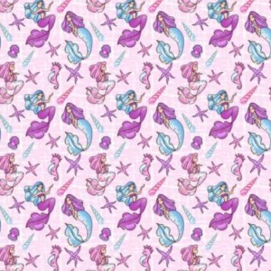 Gyerekmintás pamutvászon sellő mintájú 140cm