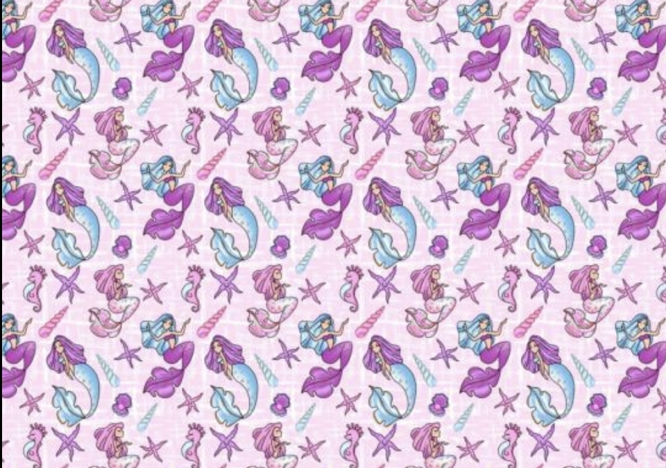 Gyerekmintás pamutvászon sellő mintájú 140cm